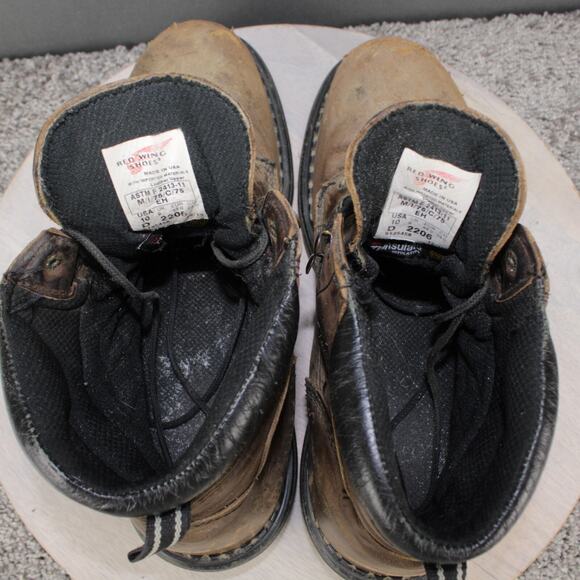 Red Wing Work Boots Steel Toe Safety Mens 10 Brown Leather main image 6